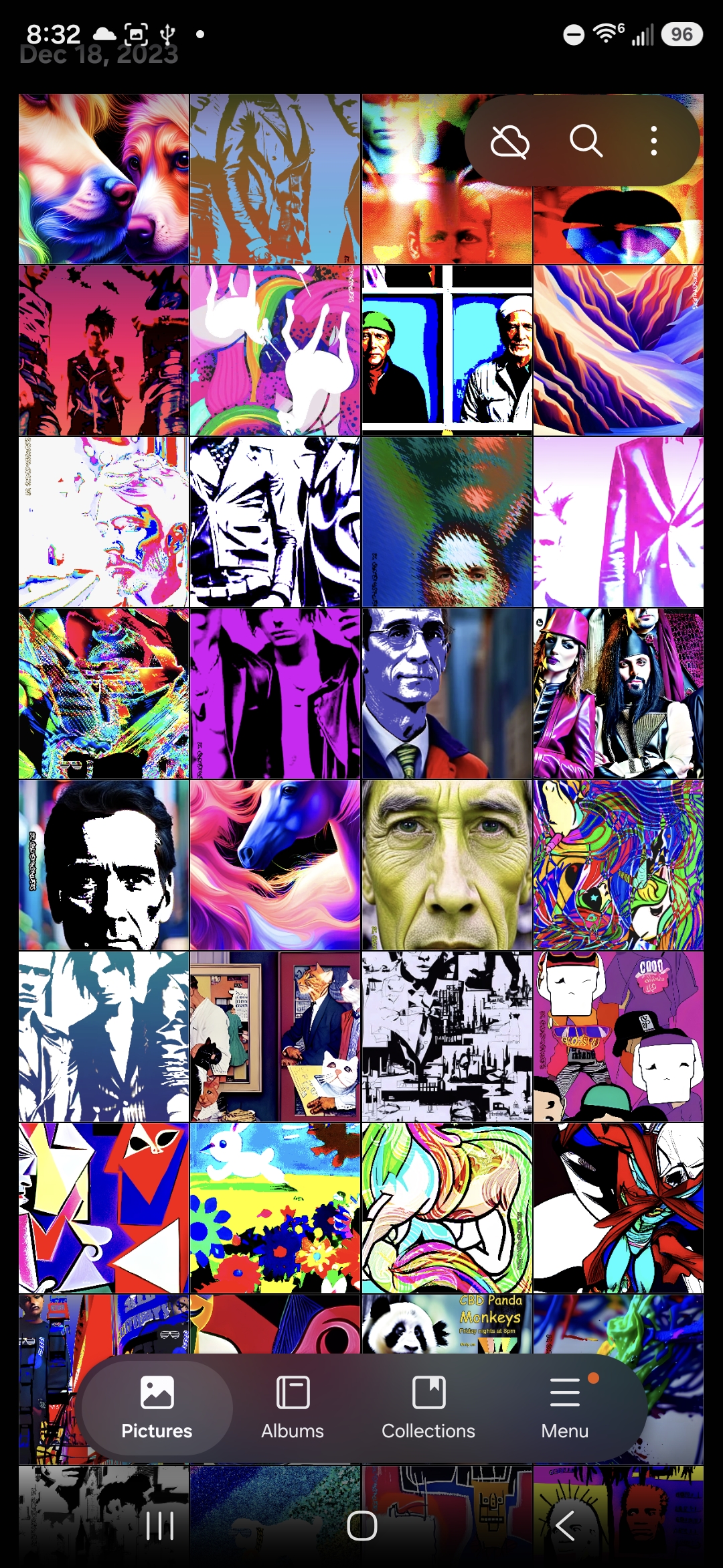 Dualscan Wallpaper Library displayed as a colorful grid in Samsung Gallery